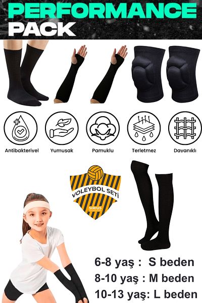 SCHMILTON Set of 8 Volleyball Match Sport Volleyball Knee Pads Volleyball Sleeves Anti-Sweat Anti-Slip Volleyball Socks