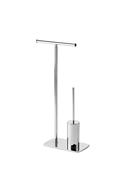 Gedy حامل ورق التواليت على شكل قدم فلوريدا + حامل فرشاة - كروم