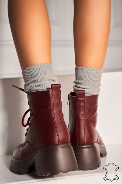 Joana Women's Genuine Leather Boots Bordeaux Melena
