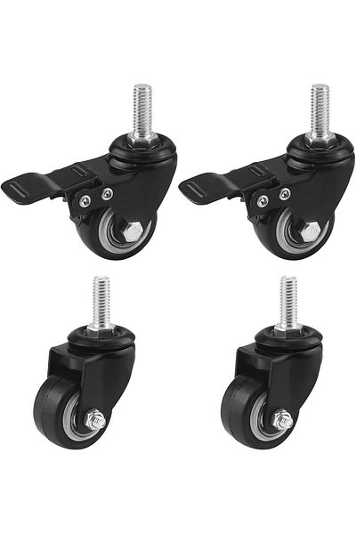 Duravel 2" Caster Wheels Heavy Duty Swivel Casters with Brakes, Replacement for Home Furniture, Offi
