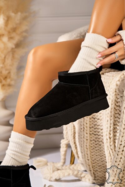 Joana Cizme Piele Naturala Intoarsa dama Negre Raifa