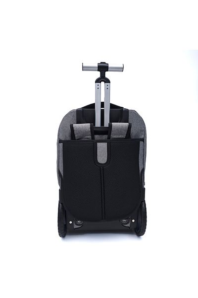 B4U Unisex trolley school bag 2 compartments gray high school 1802B