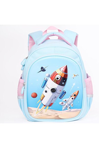 B4U Ghiozdan gradinita baieti 2 compartimente bleu Space DAWEIMAO DW-589