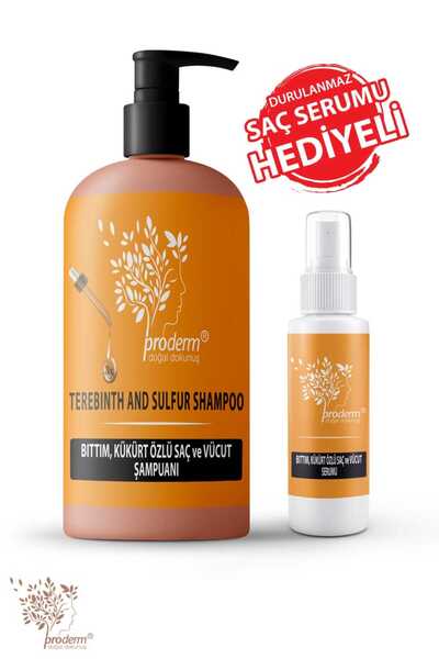 PRODERM Bıttım, Kükürt Özlü Saç ve Vücut Şampuanı Durdurulamaz Saç Serumu Hediyeli