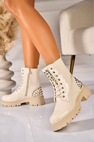 Joana Ghete Dama Imblanite Bej din Piele Ecologica Lacuita Aubery