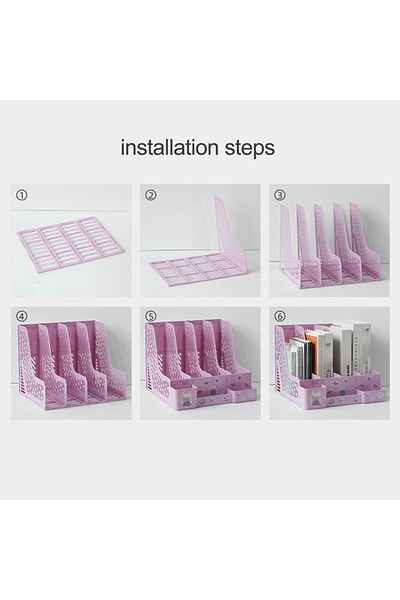ALPA STORE 4 Compartment Modular Design Organizer Pen Holder Magazine Holder Folder Archive Box Disassembled