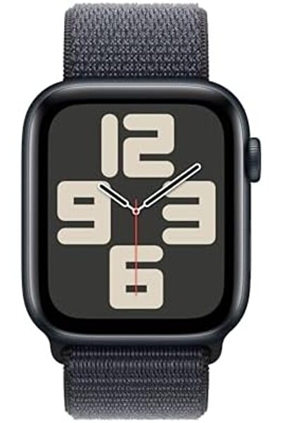 Apple Watch SE (2nd Gen, 2024) GPS Model, 44mm Night Sky Aluminum Case, Purple Sport Loop