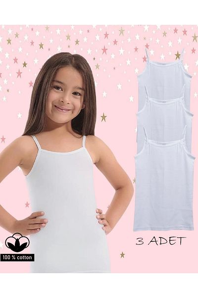 buHillco Star Girl's Rope Strap 3-Piece Undershirt