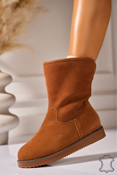 Joana Women's Genuine Suede Boots Camel Semya