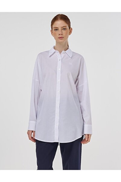 Kayra Rahat Kesim Pamuklu Tunik - Optik Beyaz