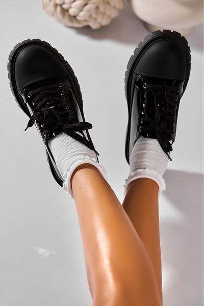 Joana Pantofi dama casual Negri din Piele Ecologica Lacuita Maraki3