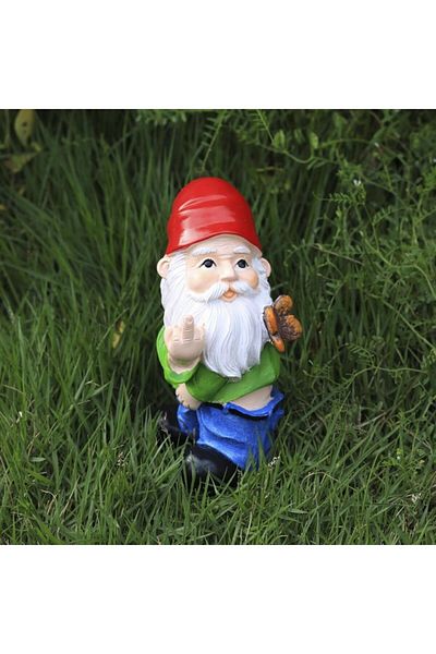 Zixrmor Funny garden decoration, Gnome, blue,