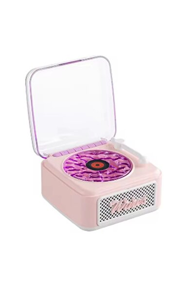 Vothoon Nostalji Mini Plak Görünümlü Radyolu Bluetooth Hoparlör 3D Ses Dalgas...