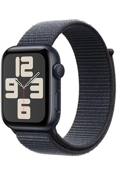 Apple Watch SE (2nd Gen, 2024) GPS Model, 44mm Night Sky Aluminum Case, Purple Sport Loop
