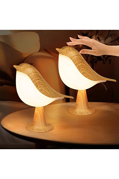 NEMOPHİLA 3 Modlu Dokunmatik Kontrol USB Şarj Edilebilir Kuş Gece Lambası Yat...