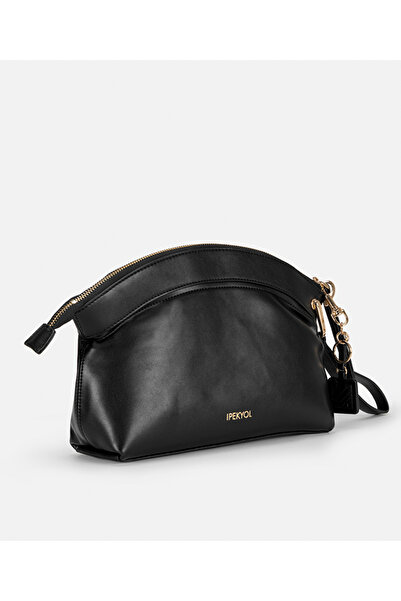 İpekyol Leather Look Monogram Buckle Clutch