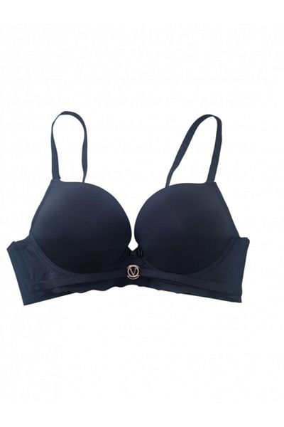 Lemila Satin Bra with Double Push-Up, Black