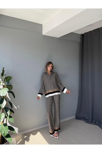 AlisaSu Patterned Bottom Top Premium Viscose Set