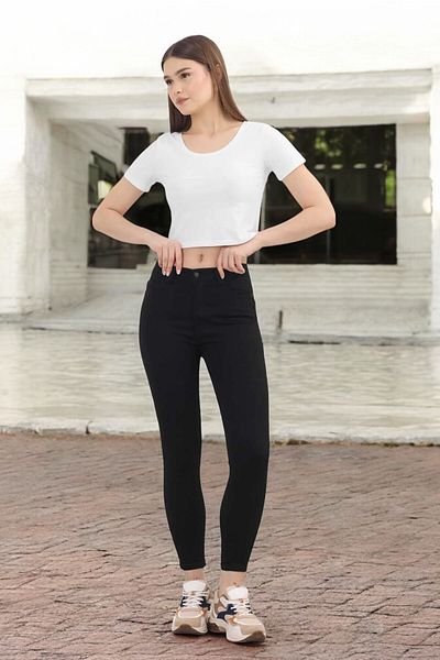 byhaziran butik Women's High Waist Lycra Tightening Skinny Jeans