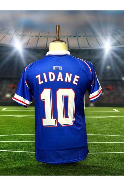After Party Zinedine Zidane 1998 World Cup France Retro Jersey / Zidane France 1998 World Cup Jersey Ag