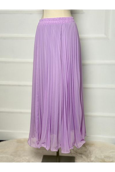 RACE FASHİON Flounced Skirt Elastic Waist Pleated Chiffon Skirt Rc4004