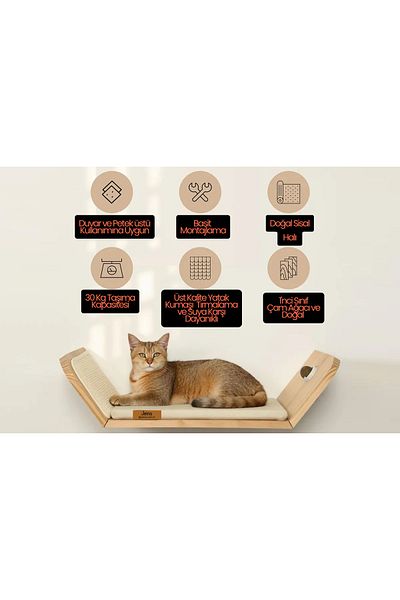 Jeina Wall and Honeycomb Top Cat Bed – Scratching, Catnip Ball, Waterproof Fabric, Sisal Scratching