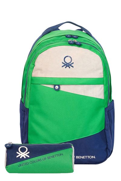 United Colors of Benetton Unisex Teen High School College 2-Piece School Set School Bag and Pen Holder Set 1