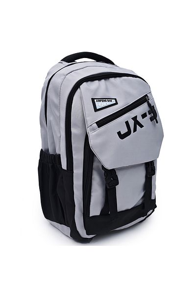 B4U School bag unisex backpack gray 3 compartments high school MK004