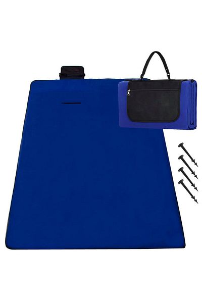 SERSIMO Picnic or beach blanket, with insulating foil and handle, 150x200cm, cobalt blue
