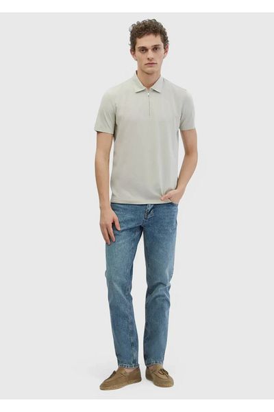 Ramsey Stone Plain Polo Neck T-Shirt