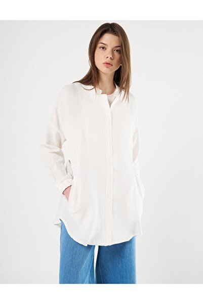 Kayra Bilekleri Lastik Büzgülü Gofreli Ceket - Ekru