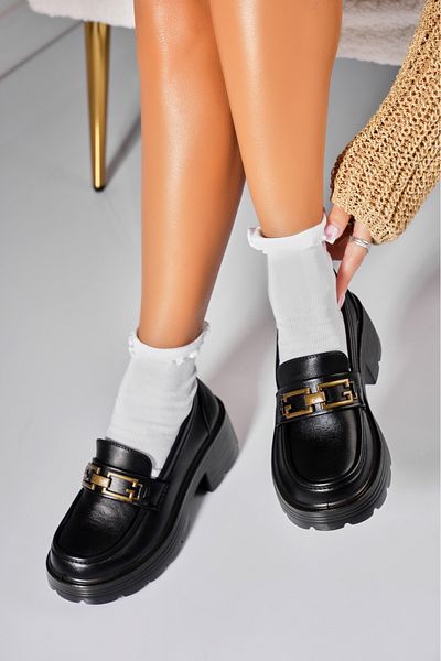 Joana Pantofi dama casual Negri din Piele Ecologica Rebelle