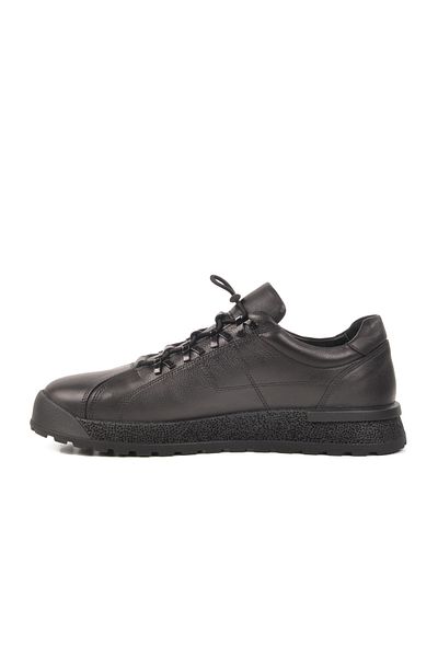 AYK'S Black Genuine Leather Men's Sneaker 3K1820-3835 m
