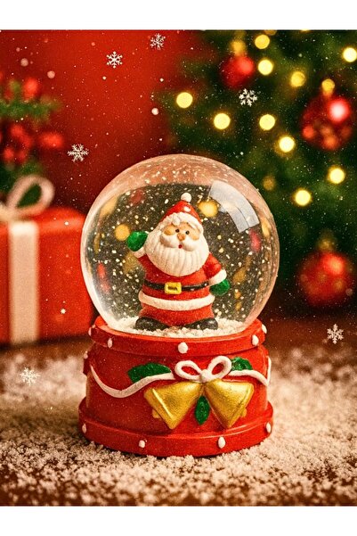 BiTon Toptan LED Işıklı 2026 Yılbaşı Kar Küresi – 9 cm Orta Boy Noel Baba Figürlü Dekoratif Süs 48