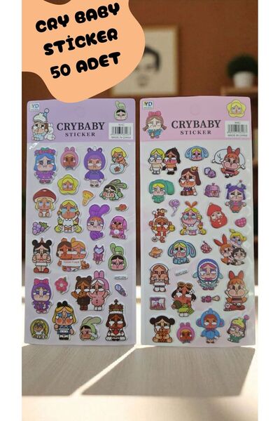 ALLStore CRY BABY KAPARTMALI STİCKER SETİ 50'Lİ DEFTERTELEFONÇANTA VS..UYGUNDUR
