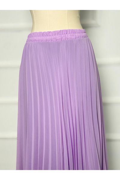 RACE FASHİON Flounced Skirt Elastic Waist Pleated Chiffon Skirt Rc4004