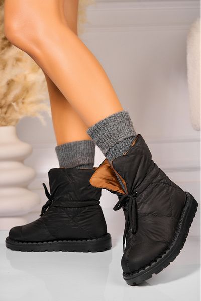Joana Women's Black Fur-lined Boots from Fas Deyra