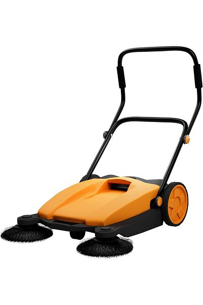 Egardenkart , Walk-Behind Outdoor Hand Push Sweeper - 2.66 Gallon Capacity, 27.5" Sweeping width, Swe