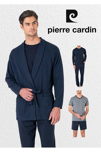 Pierre Cardin Men's Clothing 5 Piece Boxed 100% Cotton Robdöşambır & Pajama Set Set L1.Pc.5640.01