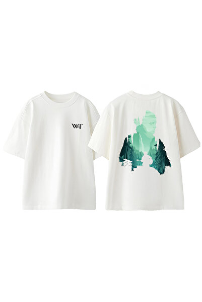 THEWERT Tricou oversize alb din bumbac imprimat pe spate Last Of Us Part 2 Jo...