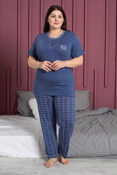 Fulla Moda Plaid Patterned Plus Size Pajama Set