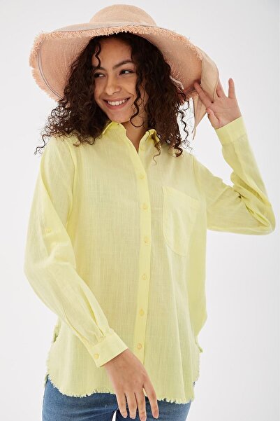 Fashion Friends Women's Hem Tassel Shirt