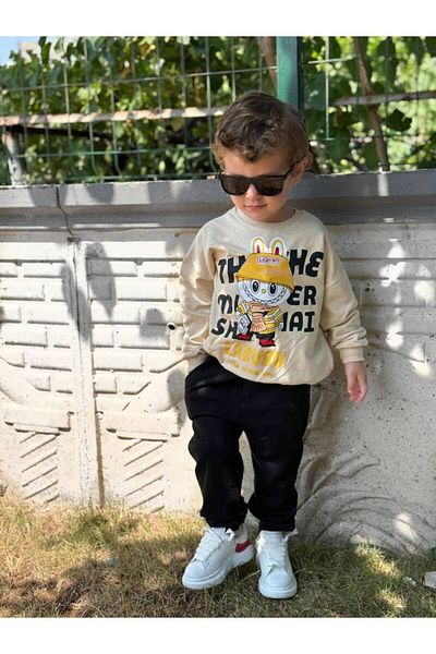GÖKJOY BUTİK Premium Quality Labubu Printed Boy's Tracksuit Set