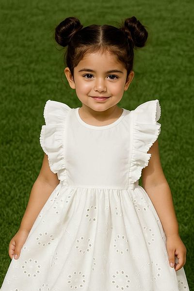 Fulla Moda Lace Sleeves Ruffled Girl's Dress