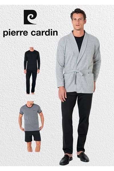 Pierre Cardin Men's Clothing 5 Piece Boxed 100% Cotton Robdöşambır & Pajama Set Set L1.Pc.5640.01