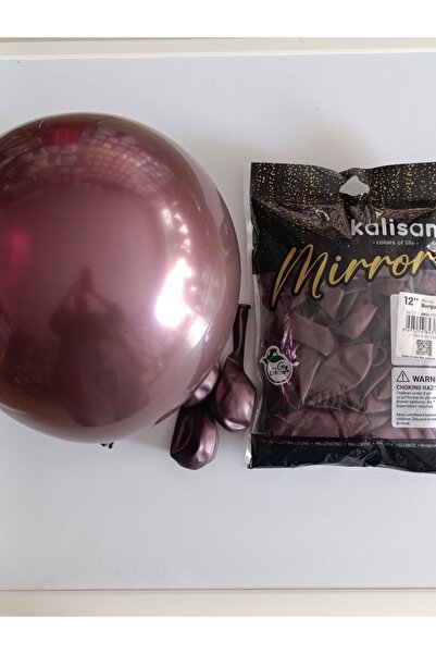 Parti Düşleri 12 inc Mirror Burgundy (Bordo) Balon 50li Paket