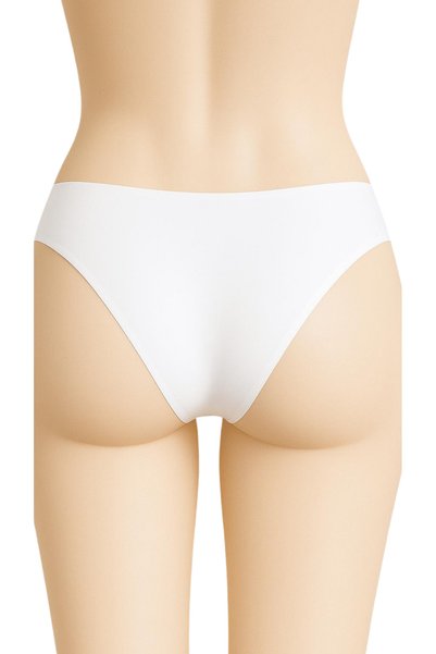 MAVİ QUMSAL Women's Bikini Panties Set of 3 White Color Seamless Laser Cut Waist Elastic