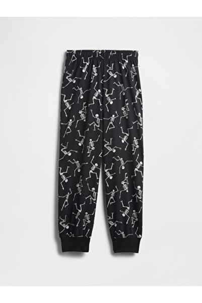 GAP Erkek Çocuk Siyah Halloween Geri Dönüştürülmüş PJ Joggers