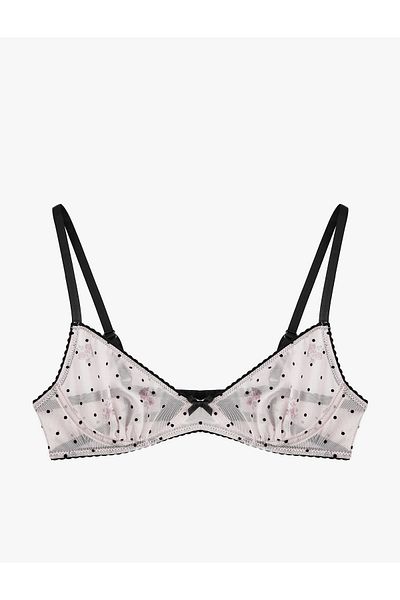 Koton Transparent Polka Dot Underwire Tulle Bra
