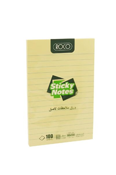 Roco ملاحظات ذاتية اللصق مُسطّرة - حجم متوسط (98 × 150 مم، 100 ورقة)